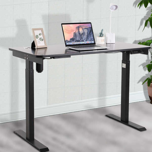 Black Electric Height Adjustable Home Office Computer Table Desk 160lbs capacity