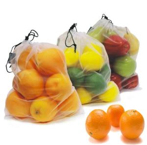Quality Reusable Mesh Sleeve Plastic Polyester Mesh Kitchen Fruit / Vegetable Storage Bags wholesale