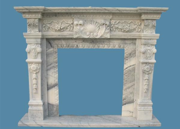 China marble Classic Grey Marble Fireplace Surround Heat Resistance For