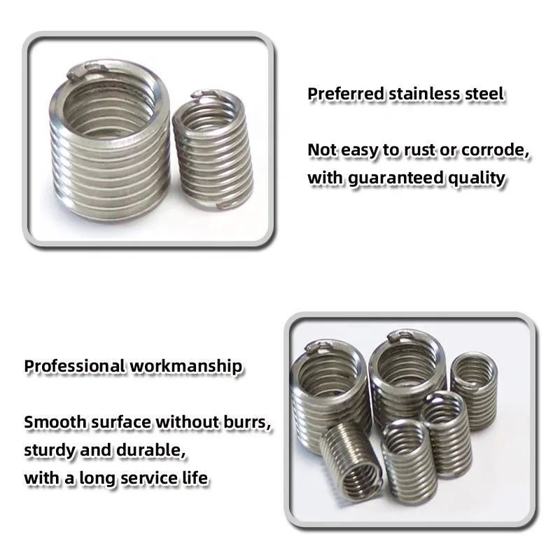 M8 M10 Factory Supply 201 304 316 Stainless Steel Tailless Thread Insert