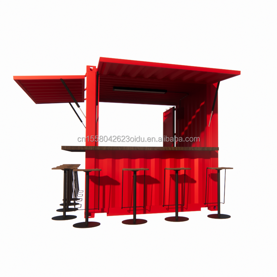 Hotel 10ft Mini Container Bar Stall in Supermarket with Sturdy Pop-up Store and Modern Design