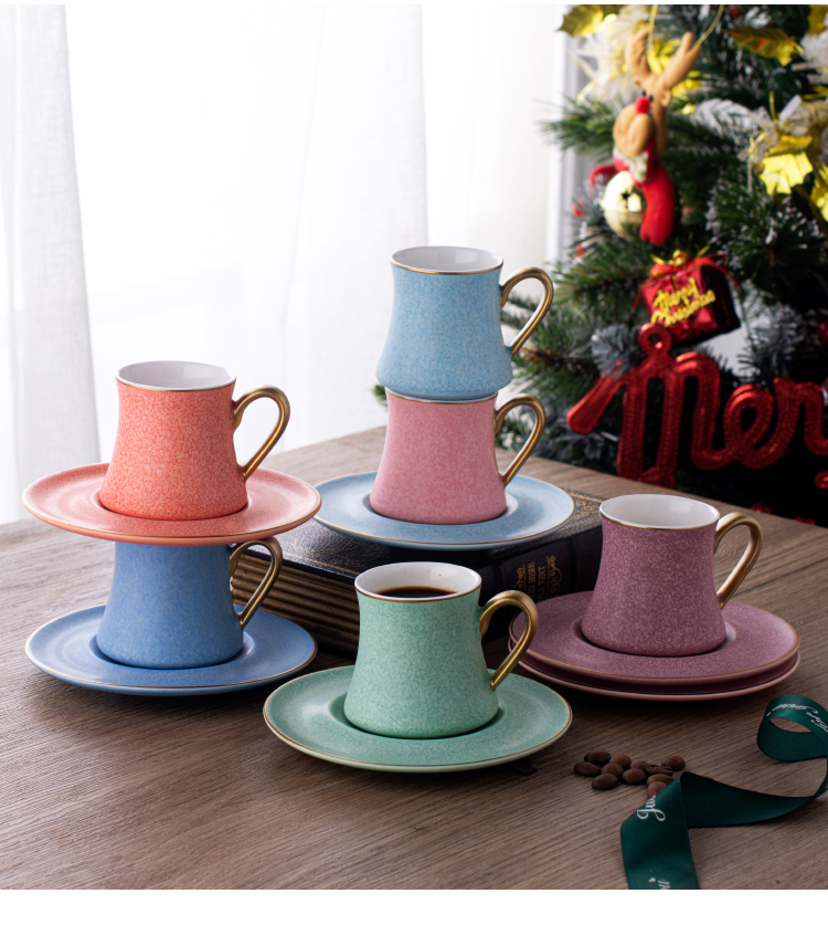 Matt Golden Handle Ceramic Tea Fashion Coffee Cups Mugs