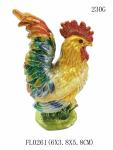 Metal Pewter Rooster Shape Jeweled Enamel Trinket Box Rooster Shape Trinket Box