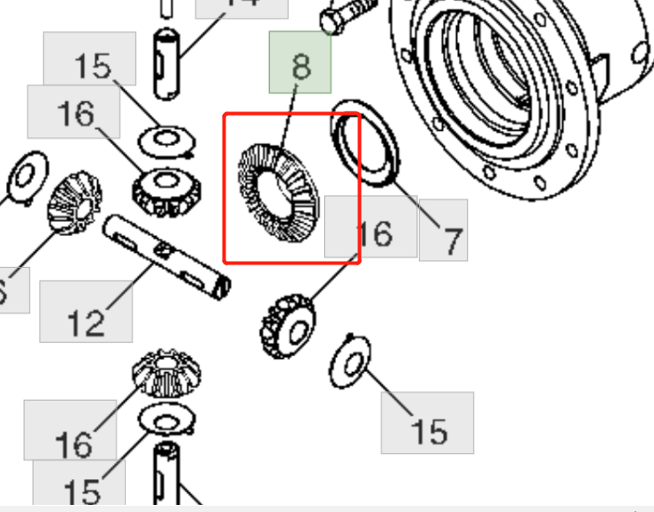 YZ91297 Bevel Gear For JD Tractor Models 6403 6603 .