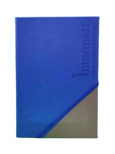 Quality Blue PU Hardcover Custom Journal Printing 8.39*5.71'' Compact Size Sedex wholesale