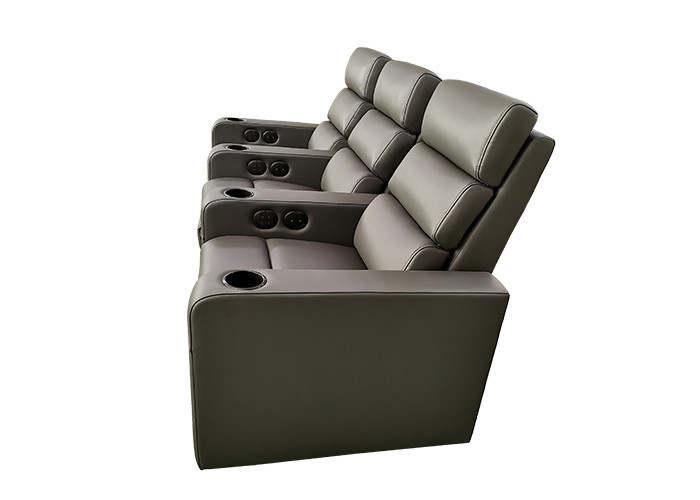 Grey 34kg/m3 3 Seater Motorized Electric Recliner Sofa