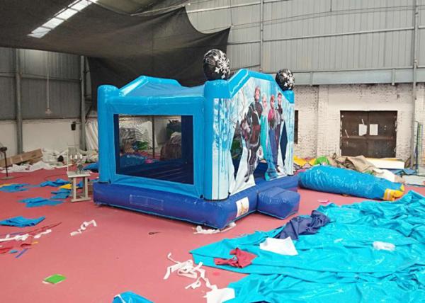 Cheap Professional Frozen 5 In 1 Bounce House Frozen Blow Up Castle With Reiforcestrips for sale