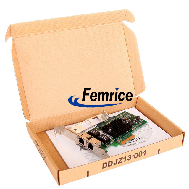 Femrice 10/100/1000Mbps Dual Port RJ45 Slots Ethernet Server Adapter Intel 82571EB Chipset PCIex4 Server Network Cards