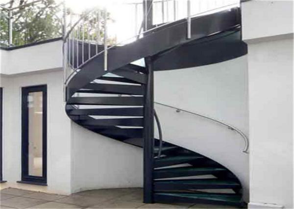 Strong Residential Spiral Staircase Wood Treads , Compact Spiral Staircase For
