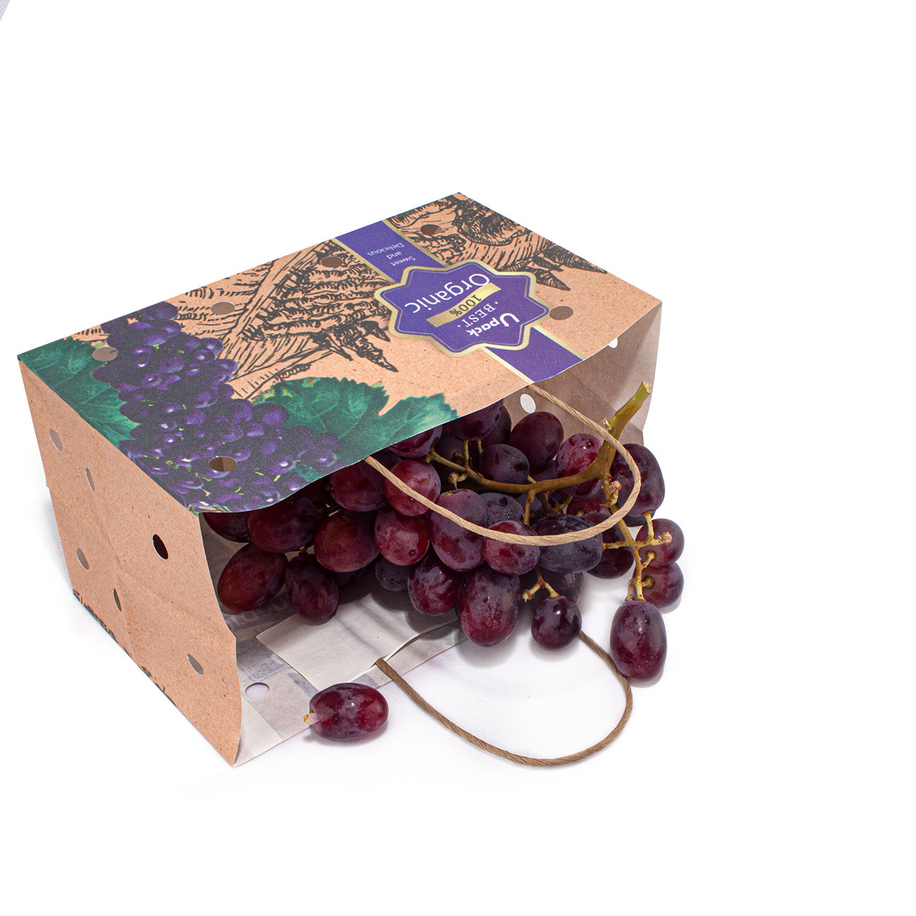 10Kg Uncoated Fruit Paper Bags 8 Color Flexo Printing OEM / ODM Available