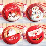 Mini Red Tinplate Christmas Coin Purse Christmas Tree Pendant