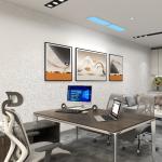 Modern 4-person Office Furniture Table With Front Baffle For Privacy