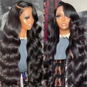 Quality Ready to Ship Brazilian Virgin Hair Body Wave 180% Preplucked 13x4 Transparent Full Lace Front Wigs Human Hair for Black Women wholesale