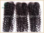 Lace top closure 4''x4'' ,malaysian virgin hair natural color deep wave 10''-24'