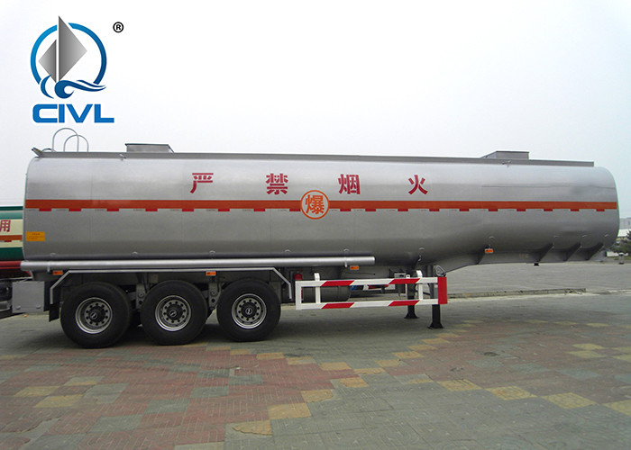 Round Or Square Shape Chemical Liquid Tanker Trailer Three Axles 30,000L- 33,000L