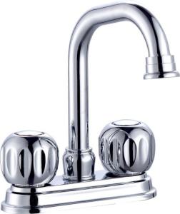 Quality Brass Centerset High Arc Widespread Bathroom Faucet 2 Handle Chrome wholesale