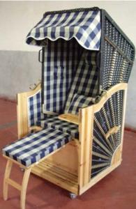 Quality Outdoor Beach Yellow Roofed Wicker Beach Chair &amp; Strandkorb , UV Resistant wholesale
