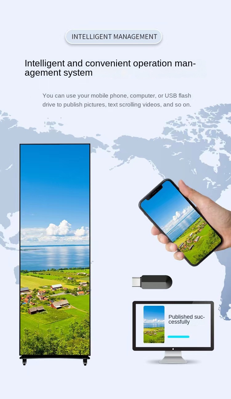 LED Poster Display P2.5 Movable Easy Carry Indoor LED Poster Display Screen LED Placard Menu