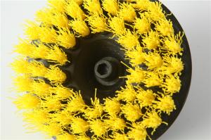 Quality Yellow color medium bristle hardness 5&quot; diameter car carpet cleaning drill brushes wholesale