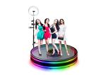 Tempered LED Glass 360 Camera Booth 360 Photo Booth With Ring Light Selfie