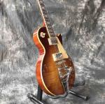 Custom Shop Flame Maple Top Brown LP Electric Guitar Bigbys Tremolo