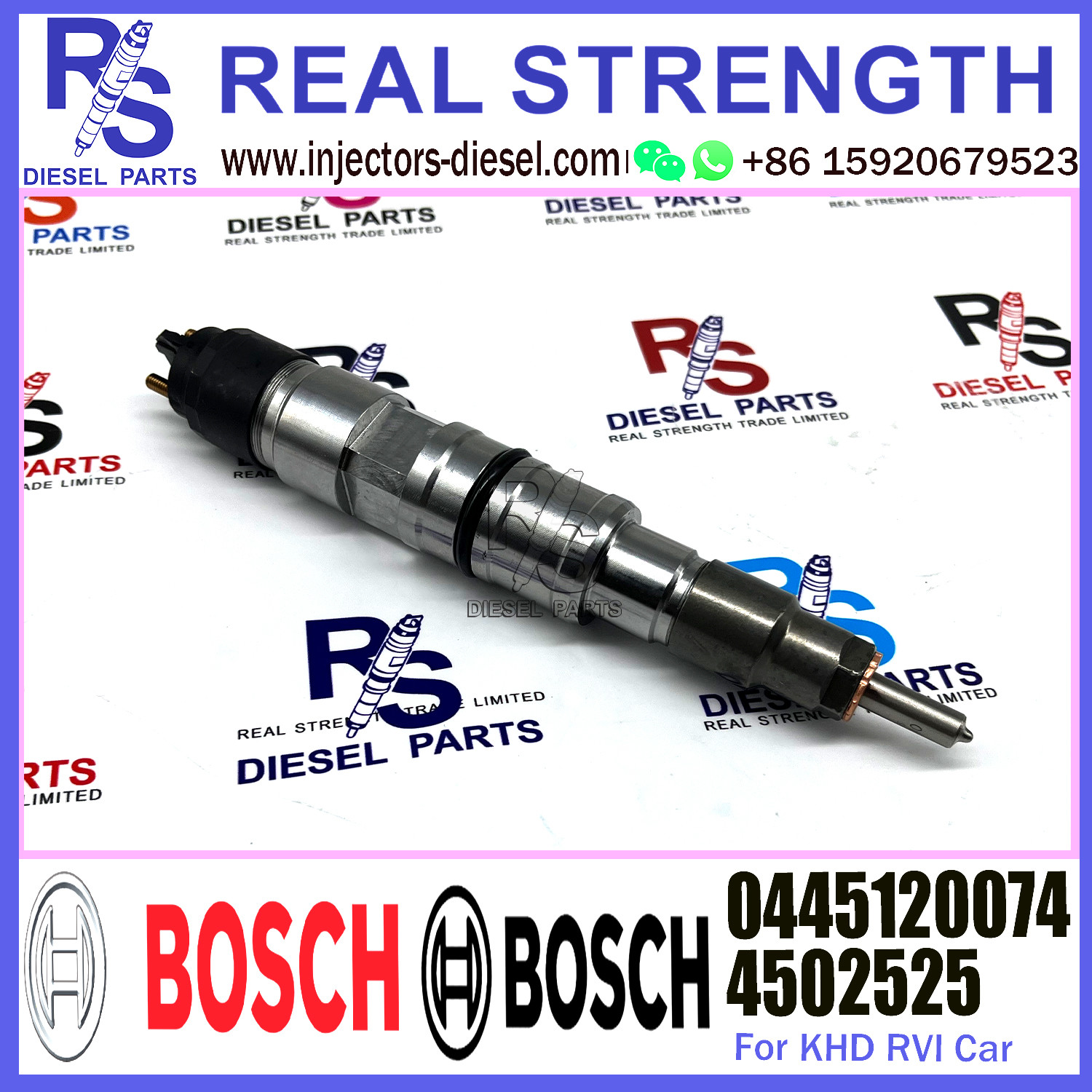 Diesel inyectores common rail fuel Injector 0445120074 4502525 for KHD RVI engine