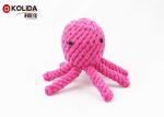 Safe Material Tough Dog Toys Pink Colors Washable For Teething Tug War