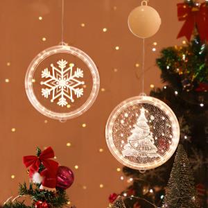 Quality IP44 16cm 24cm Hanging Window Christmas Lights Wooden Crafts Supplies wholesale