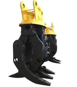 China 14T Hydraulic Excavator Grab Rotating Wood Grab Demolition Sorting Grapple on sale