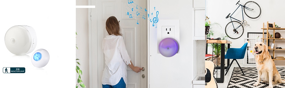 Waterproof Transmitter Normal DoorBell Chime Wireless Doorbell PIR Motion Sensor Auto Led Night Light Doorbell Night Light
