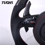 Perforated Leather Audi Carbon Fiber Steering Wheel Flat Bottom