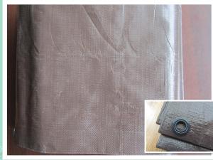 Quality 220gsm brown tarpaulin with plastic eyelets wholesale