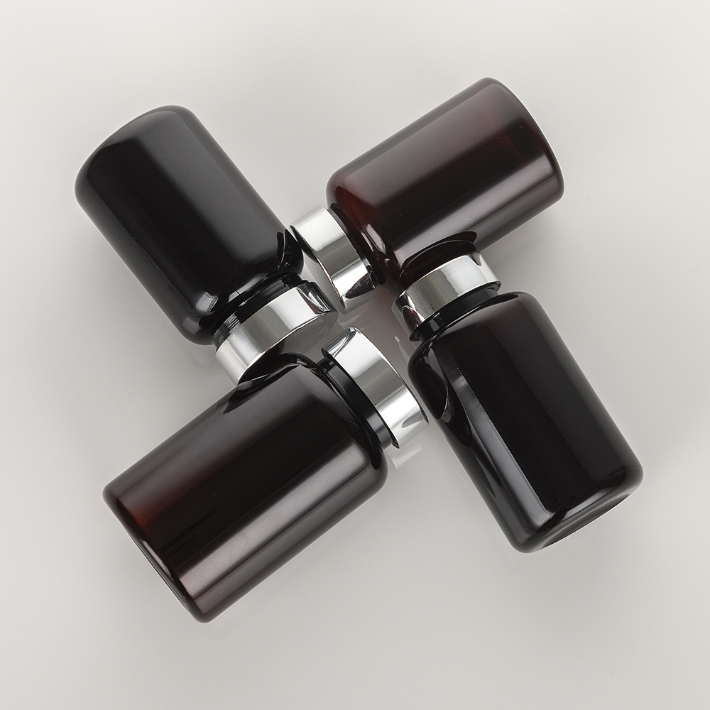 Promotion Plastic Capsule Medical Bottle 8oz Black Empty Plastic Pill Bottle Container with Tamper Proof Cap Sample Provide