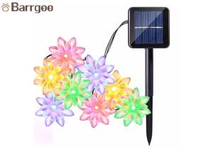 Quality Lotus Flower Solar LED Christmas Lights 6M 30 LED Garden Decorations Easy To Install wholesale