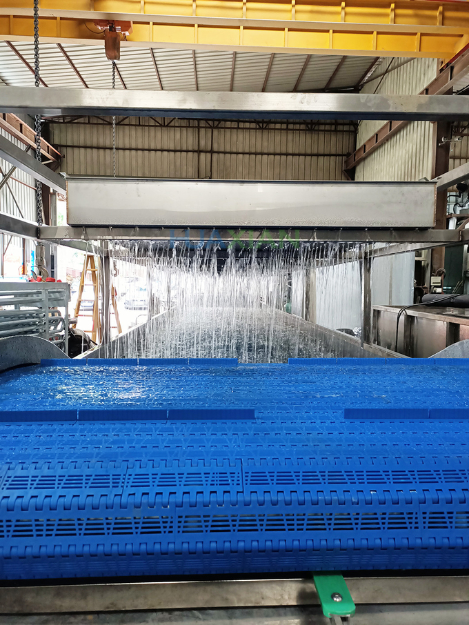 ­4°C 800 Crates Vegetables Hydro Cooler With Automatic Plastic Conveyor Belt