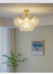 Modern Led Chandelier For Living Room Frosted Glass Luxury Shell Chandelier Lamp
