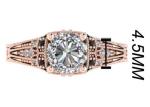 Round Brilliant Cut 18K Rose Gold Ring Illusion Setting Type GIA certificate ODM