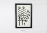 Metal Gold Leaves Black Rectangle Wooden Frame Wall Art Decoration For Home