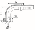 90 Degree BSP Industrial Hose Fittings Female 60 Degree Cone With Cr3 Zinc Plated 22691