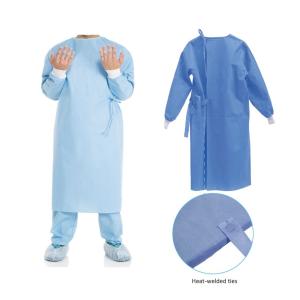 Quality Medical Breathable PPE Disposable Gown Long Sleeve SMS/SMMS Material wholesale