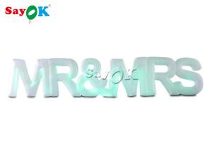 Quality 190T Nylon Cloth Inflatable Lighting Decoration LED Light Letters White Color wholesale