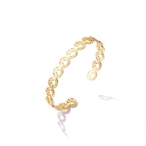 Quality OEM 18k Gold Diamond Bangle Contemporary Gold Plated Adjustable Bracelet wholesale