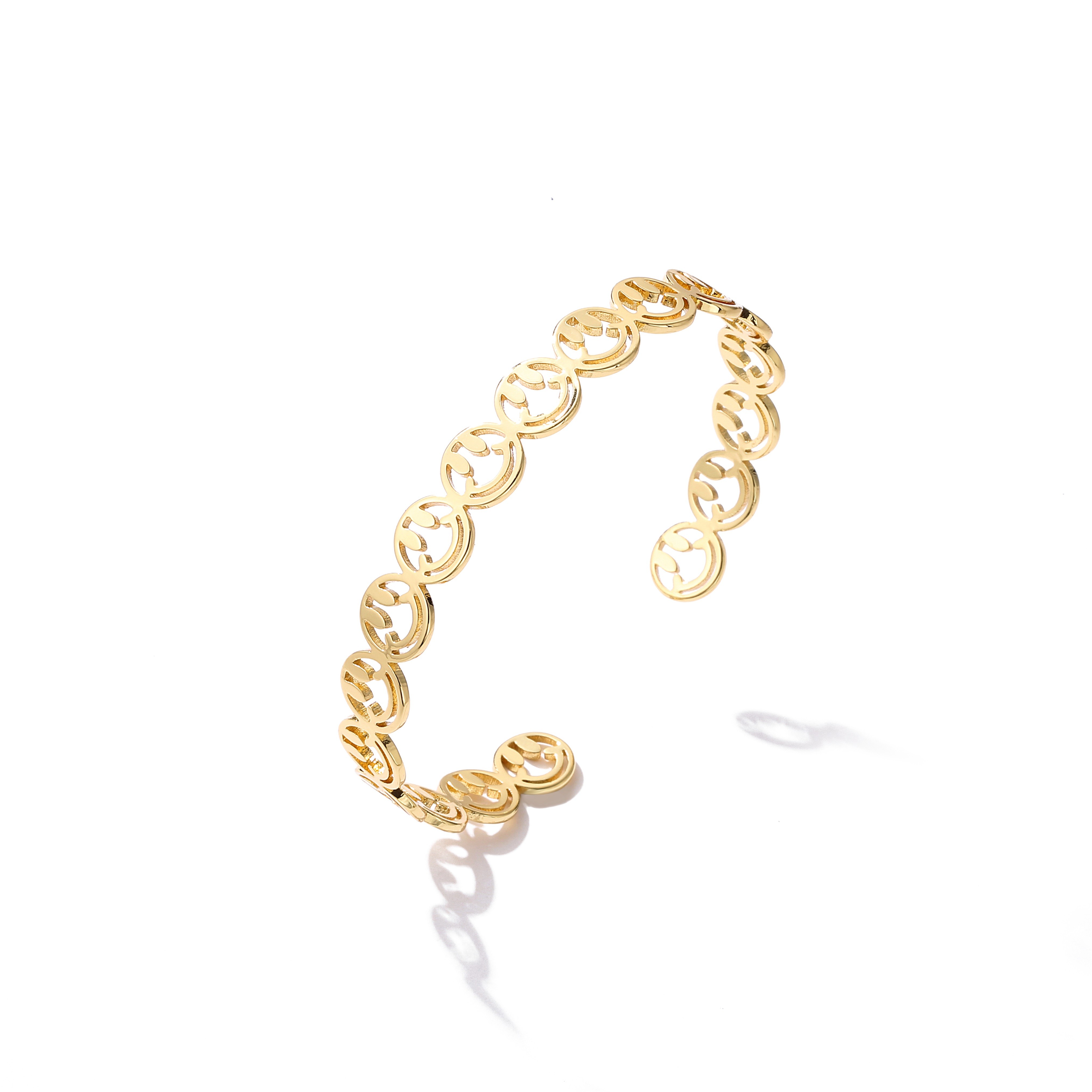 Luxury Diamond 18K Gold Chain Link Bracelet Eco Friendly Copper Gold Plated Bangles