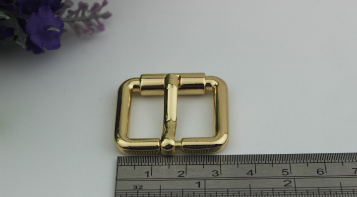 Bag Parts Accessories Zinc Alloy Shiny Gold 25 MM Roll Pin Belt Buckle For Sales