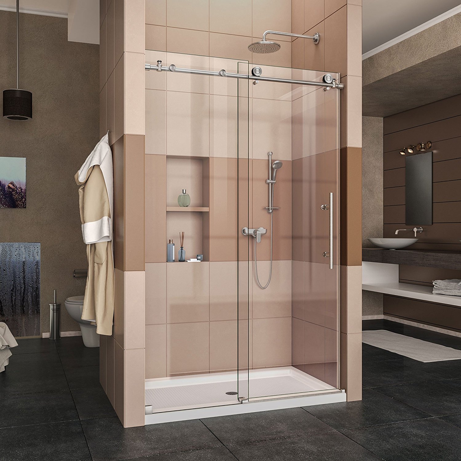 12MM Glass Tray Taky Round Bathroom System Hardware Sliding Glass Door Accessory Shower Room Enclosure Kit