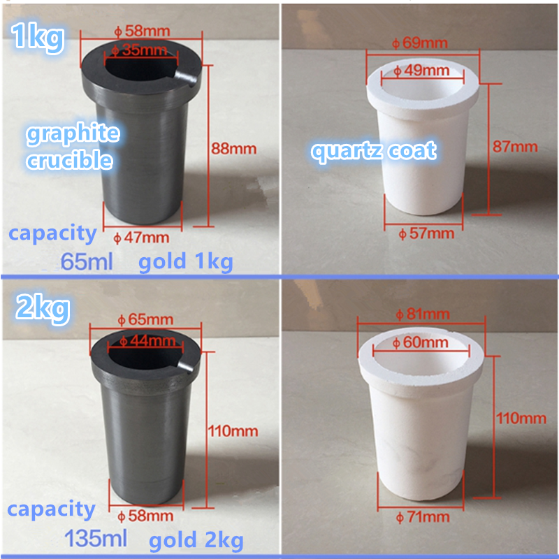 Single Ear Graphite Clay Crucible for Smelting Gold Silver Metal at High Temperatures