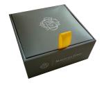 800gsm Cardboard Cufflink Box Matt Finish Velet Show Bar Ribbon Handle Offset