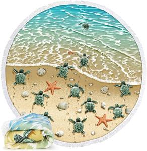 Quality 60&quot; Round Beach Microfiber Towel , Large Microfibre Beach Towel wholesale