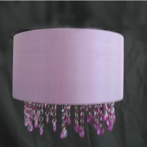 Quality Acrylic Drum Easy Fit Pendant Shade Pendant Purple Beaded Lampshade wholesale