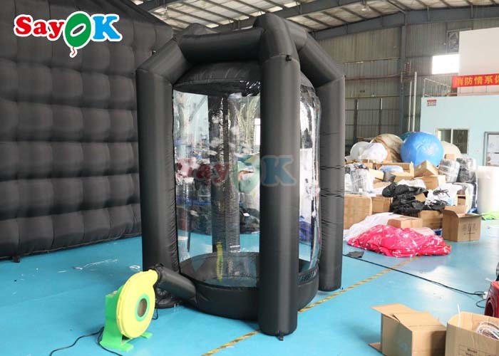 0.44mm PVC Inflatable Cash Cube Booth Black Cash Cube Quick Inflated Machine Money Grab Catch For Promotion Events